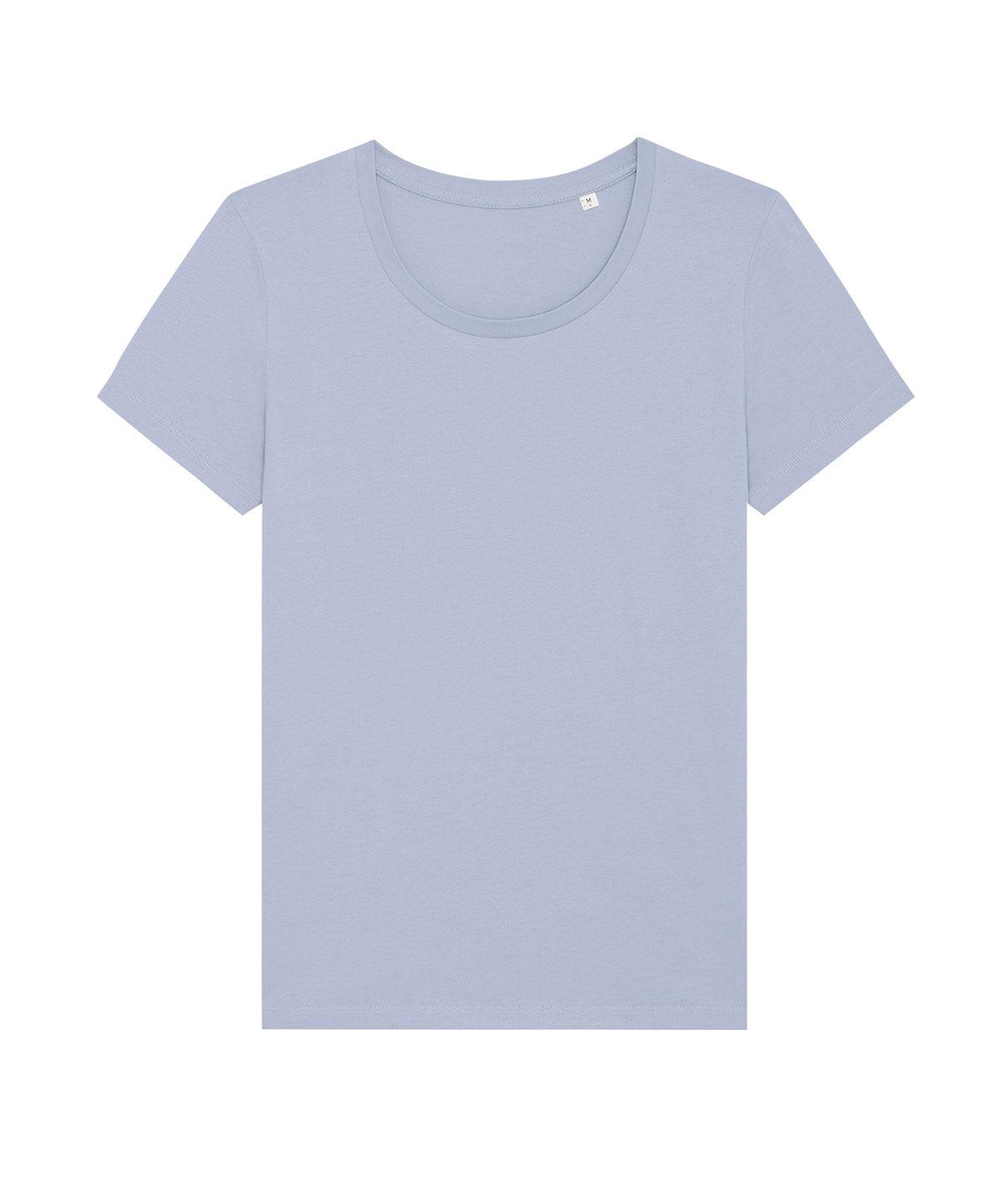 Serene Blue - Women's Stella Expresser iconic fitted t-shirt (STTW032) T-Shirts Stanley/Stella Directory, Exclusives, Must Haves, New Colours For 2022, Organic & Conscious, Raladeal - Stanley Stella, Rebrandable, Stanley/ Stella, T-Shirts & Vests, Women's Fashion Schoolwear Centres