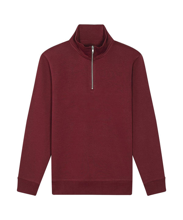 Burgundy - Stanley Trucker quarter-zip sweatshirt (STSM611) Sweatshirts Stanley/Stella Directory, Exclusives, Must Haves, Organic & Conscious, Rebrandable, Recycled, Stanley/ Stella, Sweatshirts Schoolwear Centres