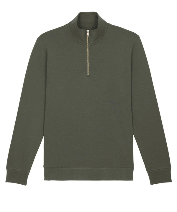 Khaki - Stanley Trucker quarter-zip sweatshirt (STSM611) Sweatshirts Stanley/Stella Directory, Exclusives, Must Haves, Organic & Conscious, Rebrandable, Recycled, Stanley/ Stella, Sweatshirts Schoolwear Centres