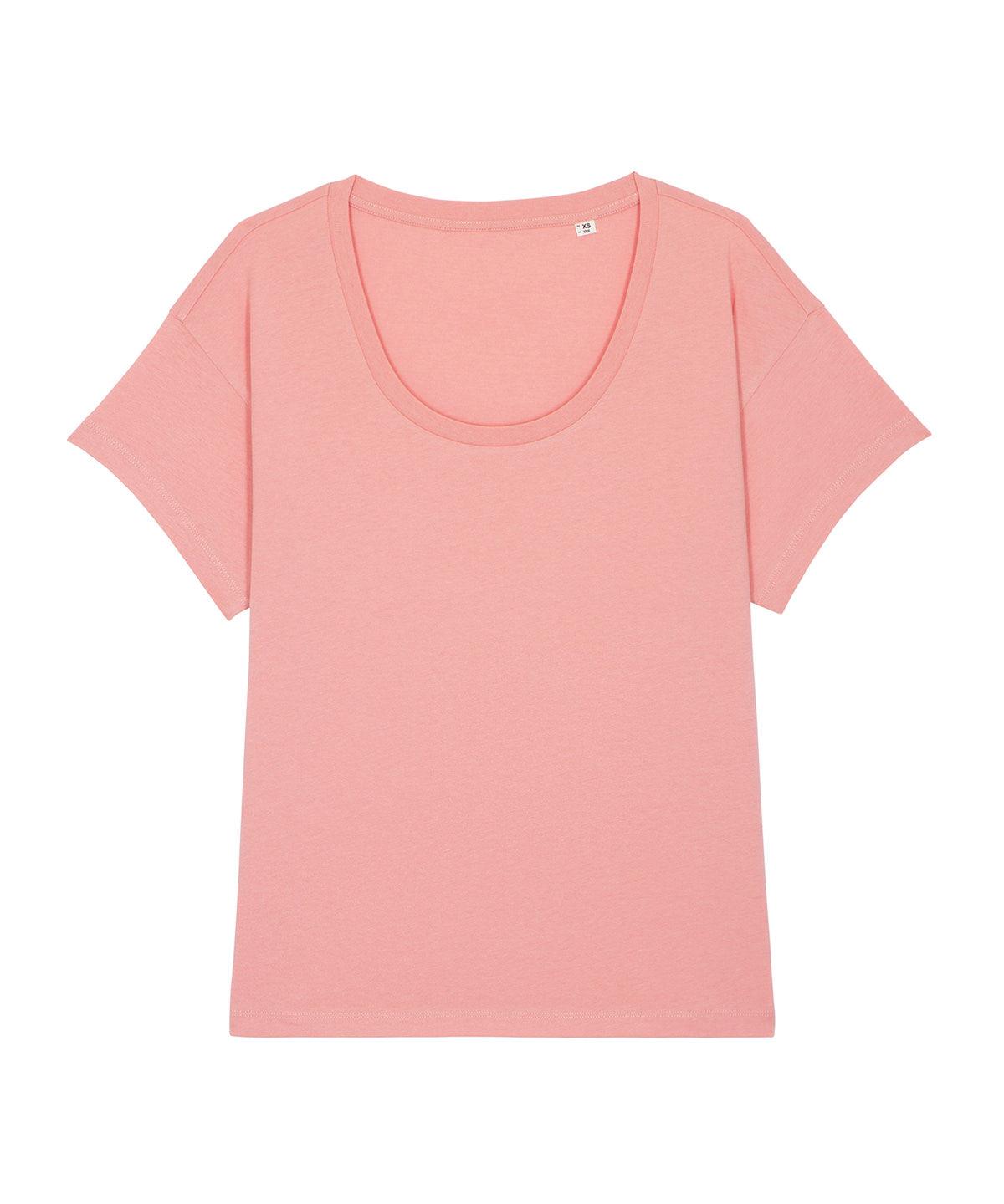 Canyon Pink - Women's Stella Chiller scoop neck relaxed fit t-shirt (STTW036) T-Shirts Stanley/Stella Exclusives, New Colours For 2022, Organic & Conscious, Plus Sizes, Rebrandable, Stanley/ Stella, T-Shirts & Vests Schoolwear Centres