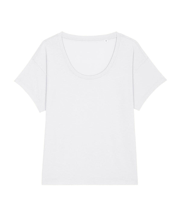 White - Women's Stella Chiller scoop neck relaxed fit t-shirt (STTW036) T-Shirts Stanley/Stella Exclusives, New Colours For 2022, Organic & Conscious, Plus Sizes, Rebrandable, Stanley/ Stella, T-Shirts & Vests Schoolwear Centres