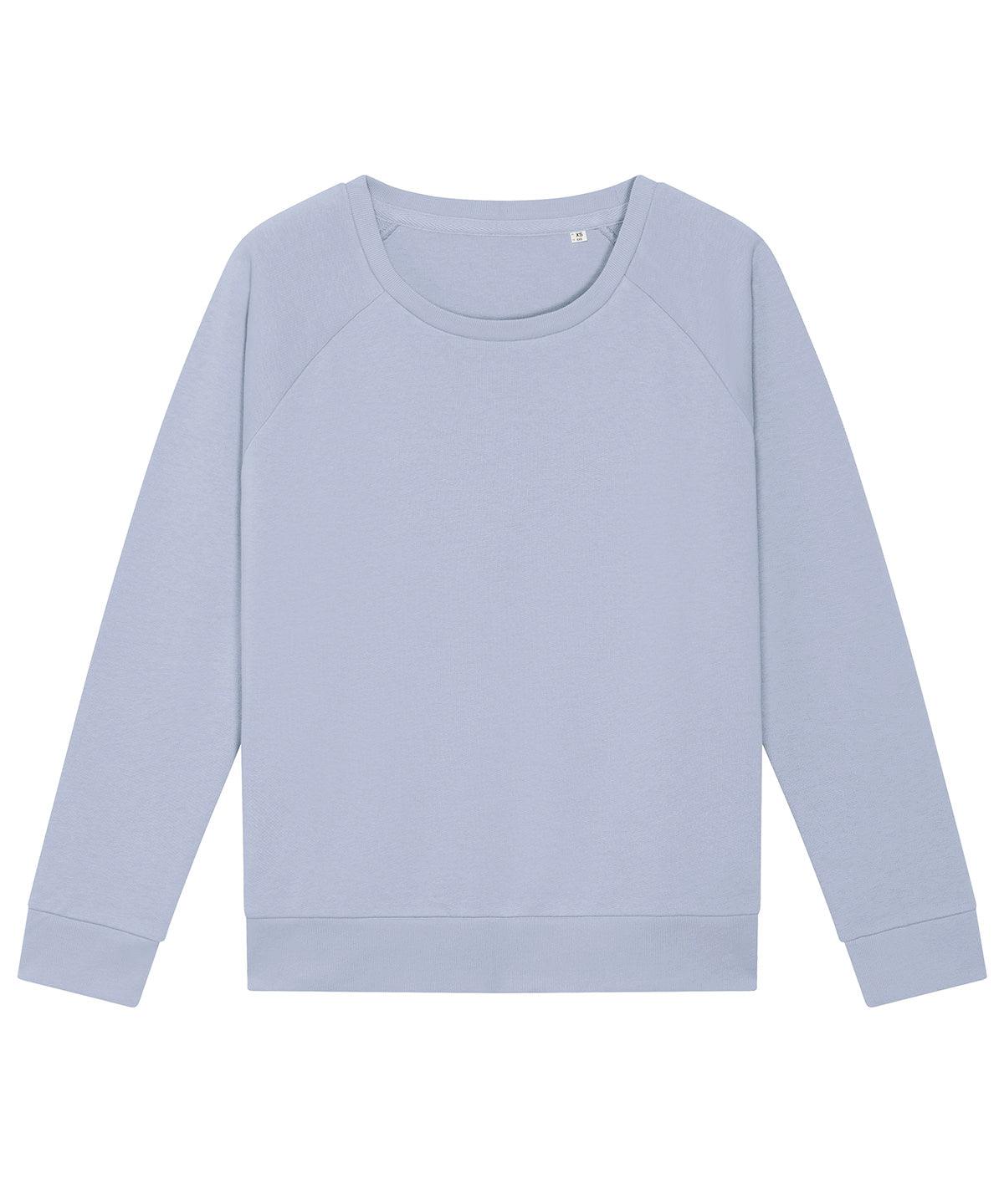 Serene Blue - Women's Stella Dazzler relaxed fit sweatshirt (STSW125) Sweatshirts Stanley/Stella Exclusives, Must Haves, Organic & Conscious, Rebrandable, Stanley/ Stella, Sweatshirts Schoolwear Centres