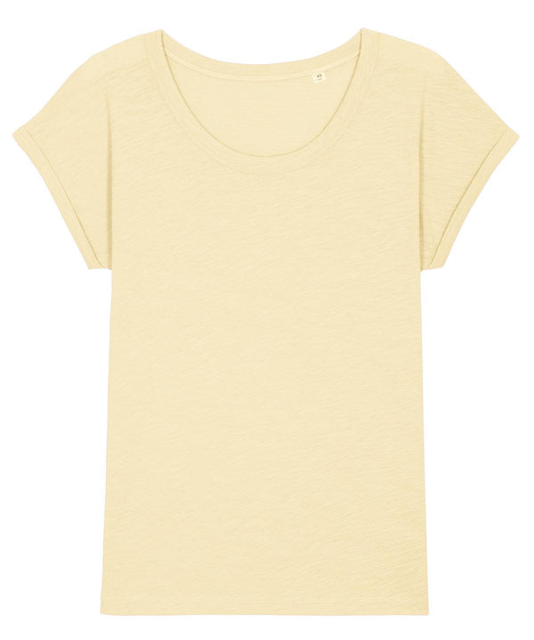 Butter - Women's Stella Rounders slub rolled sleeve slub t-shirt (STTW112) T-Shirts Stanley/Stella Exclusives, New Colours for 2023, Organic & Conscious, Plus Sizes, Rebrandable, Stanley/ Stella, T-Shirts & Vests Schoolwear Centres