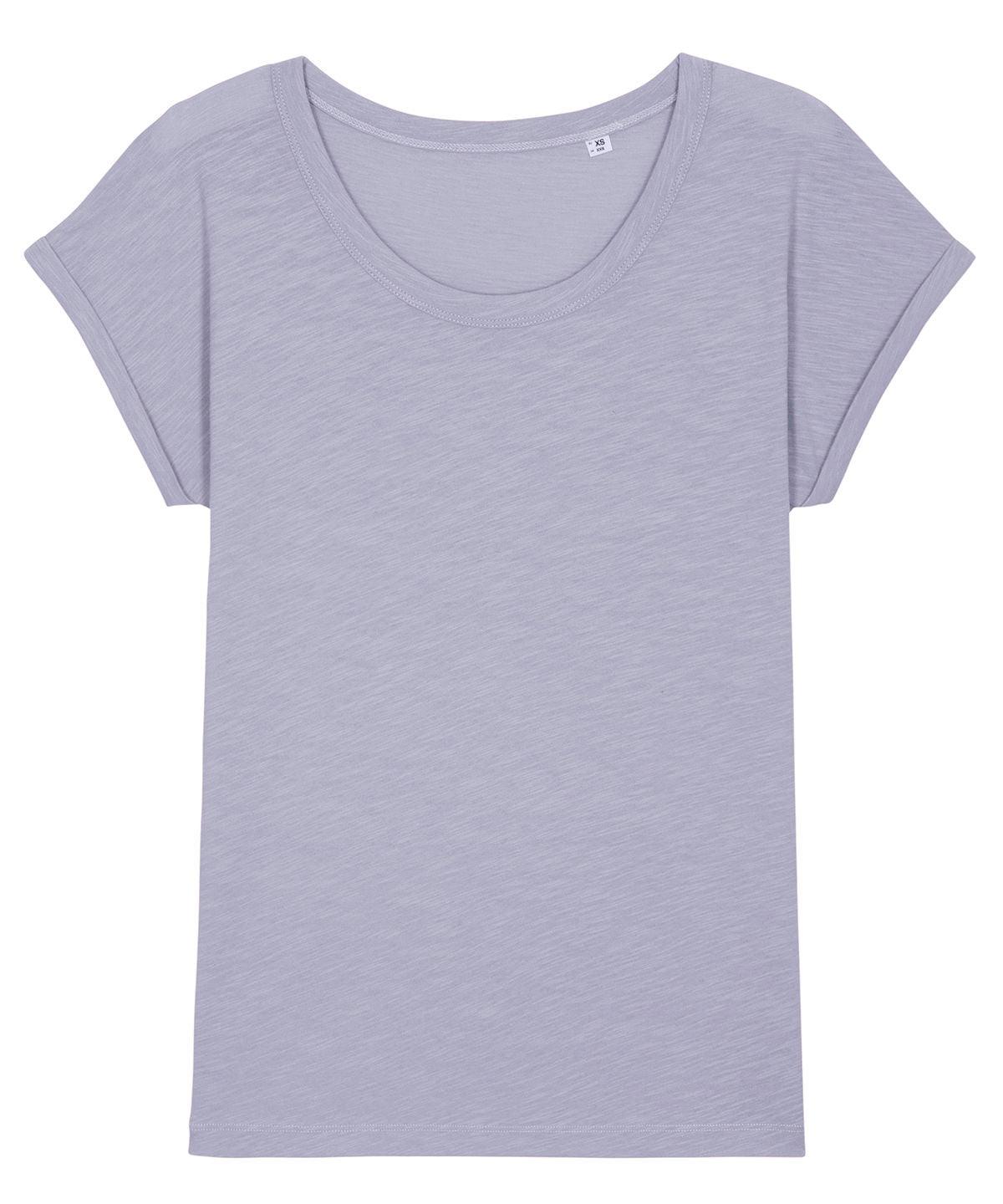 Lavender - Women's Stella Rounders slub rolled sleeve slub t-shirt (STTW112) T-Shirts Stanley/Stella Exclusives, New Colours for 2023, Organic & Conscious, Plus Sizes, Rebrandable, Stanley/ Stella, T-Shirts & Vests Schoolwear Centres