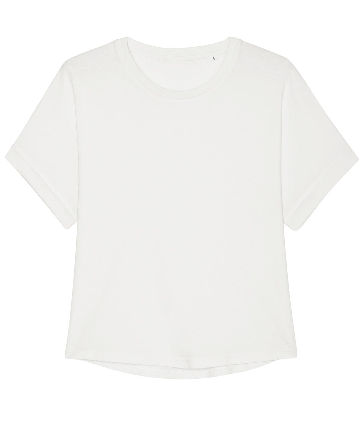 Garment Dyed White - Stella Collider Vintage, The women's garment dyed rolled sleeve t-shirt (STTW068) T-Shirts Stanley/Stella Exclusives, New For 2021, New Styles For 2021, Organic & Conscious, Oversized, Raladeal - Stanley Stella, Rebrandable, Stanley/ Stella, T-Shirts & Vests, Women's Fashion Schoolwear Centres