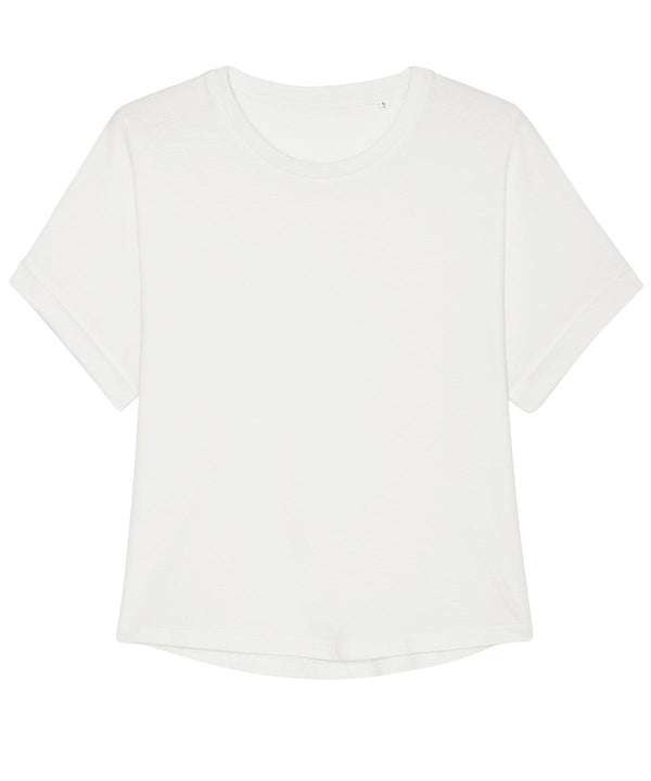 Garment Dyed White - Stella Collider Vintage, The women's garment dyed rolled sleeve t-shirt (STTW068) T-Shirts Stanley/Stella Exclusives, New For 2021, New Styles For 2021, Organic & Conscious, Oversized, Raladeal - Stanley Stella, Rebrandable, Stanley/ Stella, T-Shirts & Vests, Women's Fashion Schoolwear Centres