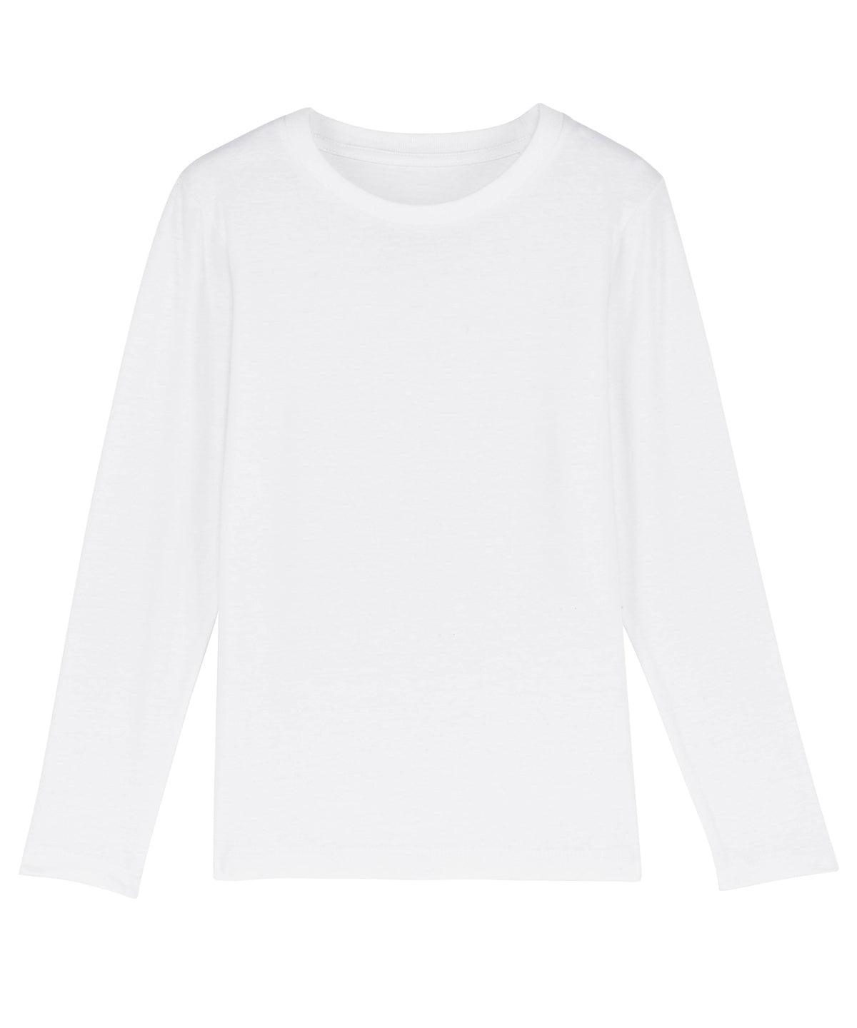 White - Mini hopper long sleeve kids t-shirt (STTK907) T-Shirts Stanley/Stella Exclusives, Junior, New For 2021, New Styles, T-Shirts & Vests Schoolwear Centres