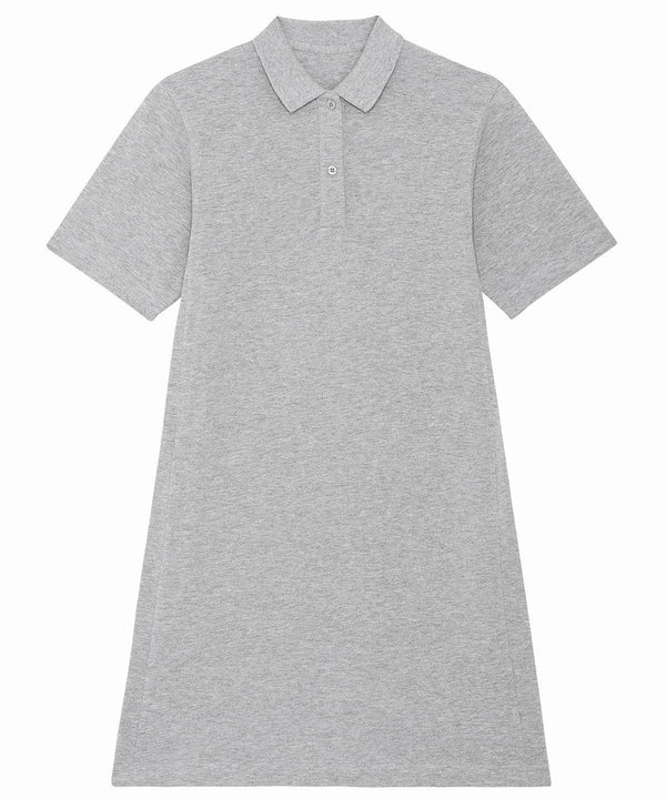 Heather Grey - Stella Paiger women's piqué polo dress (STDW162) Dresses Stanley/Stella Exclusives, New For 2021, New In Autumn Winter, New In Mid Year, Organic & Conscious, Polos & Casual, Stanley/ Stella, Women's Fashion Schoolwear Centres