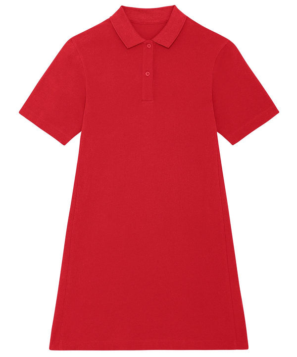 Red - Stella Paiger women's piqué polo dress (STDW162) Dresses Stanley/Stella Exclusives, New For 2021, New In Autumn Winter, New In Mid Year, Organic & Conscious, Polos & Casual, Stanley/ Stella, Women's Fashion Schoolwear Centres
