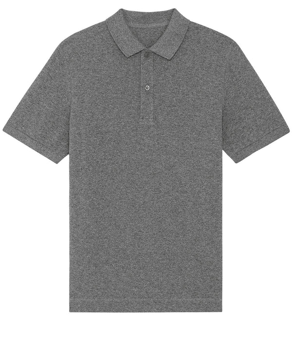 Black Heather Mid Grey - Prepster unisex short sleeve polo (STPU331) Polos Stanley/Stella Exclusives, New For 2021, New In Autumn Winter, New In Mid Year, Organic & Conscious, Polos & Casual, Raladeal - Stanley Stella, Stanley/ Stella Schoolwear Centres