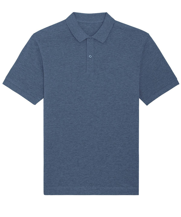 Dark Heather Blue - Prepster unisex short sleeve polo (STPU331) Polos Stanley/Stella Exclusives, New For 2021, New In Autumn Winter, New In Mid Year, Organic & Conscious, Polos & Casual, Raladeal - Stanley Stella, Stanley/ Stella Schoolwear Centres