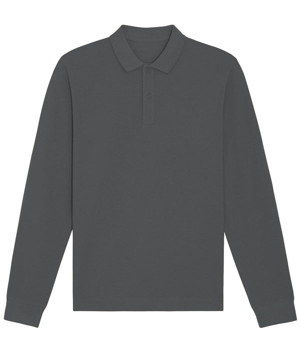Anthracite - Prepster long sleeve unisex polo (STPU332) Polos Stanley/Stella Exclusives, New For 2021, New In Autumn Winter, New In Mid Year, Organic & Conscious, Polos & Casual, Raladeal - Stanley Stella, Stanley/ Stella Schoolwear Centres