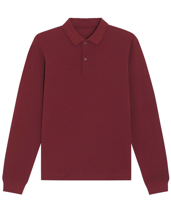 Burgundy - Prepster long sleeve unisex polo (STPU332) Polos Stanley/Stella Exclusives, New For 2021, New In Autumn Winter, New In Mid Year, Organic & Conscious, Polos & Casual, Raladeal - Stanley Stella, Stanley/ Stella Schoolwear Centres