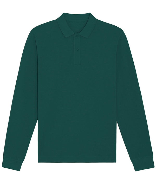 Glazed Green - Prepster long sleeve unisex polo (STPU332) Polos Stanley/Stella Exclusives, New For 2021, New In Autumn Winter, New In Mid Year, Organic & Conscious, Polos & Casual, Raladeal - Stanley Stella, Stanley/ Stella Schoolwear Centres