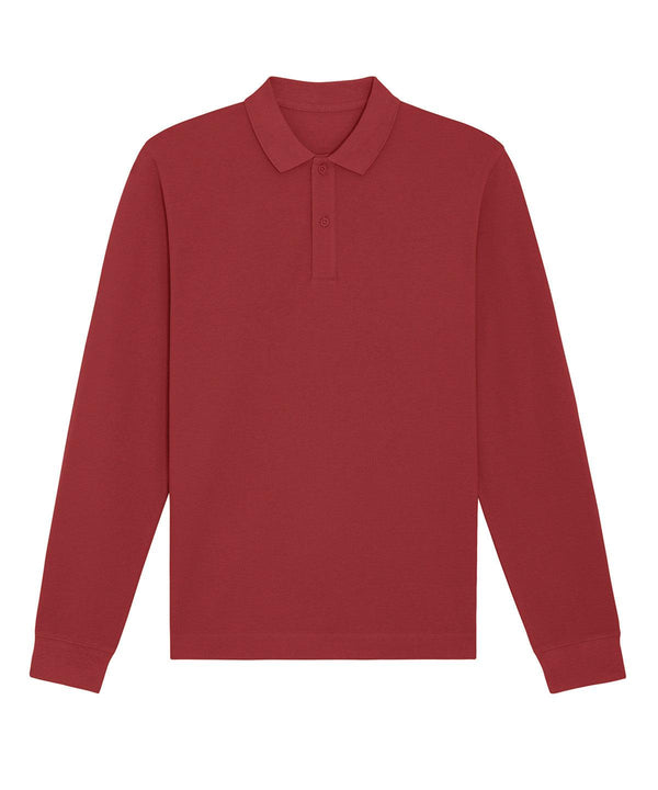 Red Earth - Prepster long sleeve unisex polo (STPU332) Polos Stanley/Stella Exclusives, New For 2021, New In Autumn Winter, New In Mid Year, Organic & Conscious, Polos & Casual, Raladeal - Stanley Stella, Stanley/ Stella Schoolwear Centres