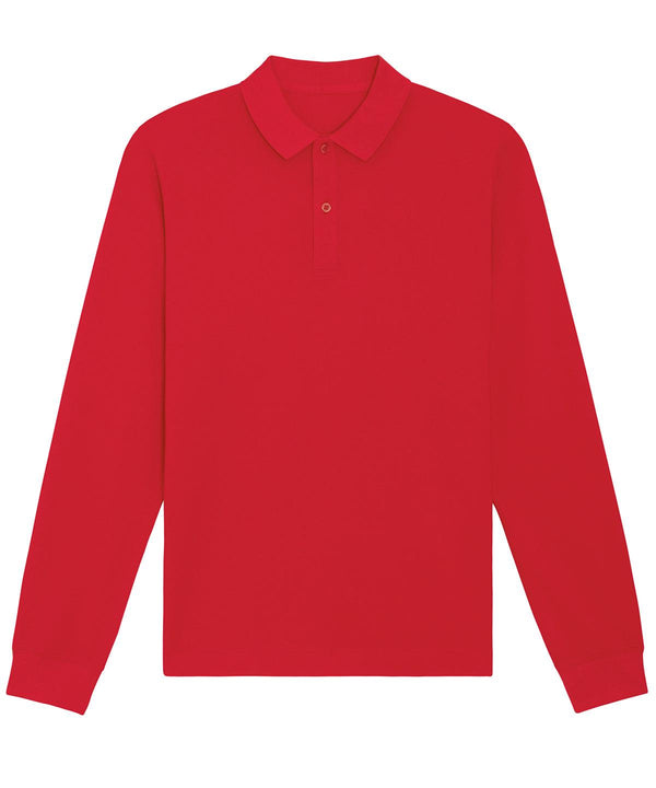 Red - Prepster long sleeve unisex polo (STPU332) Polos Stanley/Stella Exclusives, New For 2021, New In Autumn Winter, New In Mid Year, Organic & Conscious, Polos & Casual, Raladeal - Stanley Stella, Stanley/ Stella Schoolwear Centres