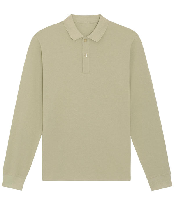 Sage - Prepster long sleeve unisex polo (STPU332) Polos Stanley/Stella Exclusives, New For 2021, New In Autumn Winter, New In Mid Year, Organic & Conscious, Polos & Casual, Raladeal - Stanley Stella, Stanley/ Stella Schoolwear Centres