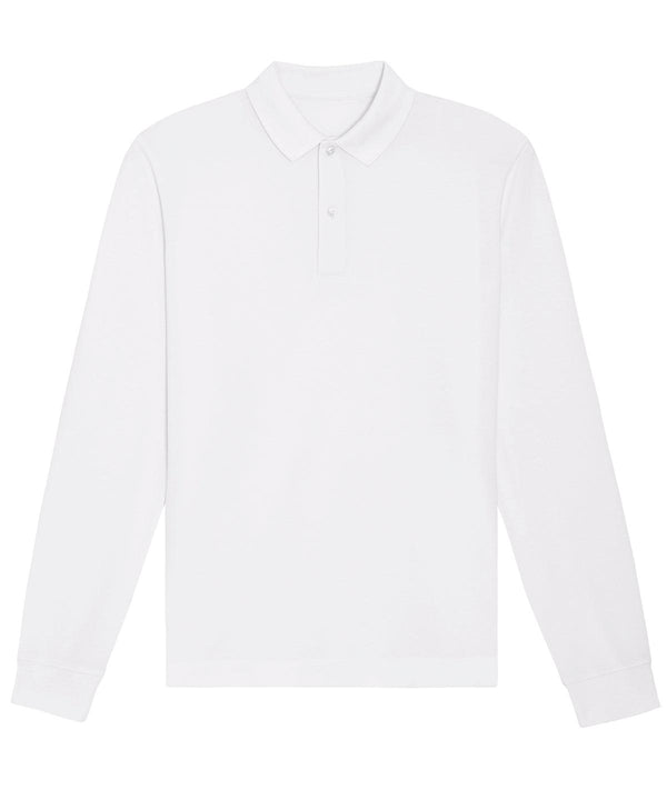 White - Prepster long sleeve unisex polo (STPU332) Polos Stanley/Stella Exclusives, New For 2021, New In Autumn Winter, New In Mid Year, Organic & Conscious, Polos & Casual, Raladeal - Stanley Stella, Stanley/ Stella Schoolwear Centres