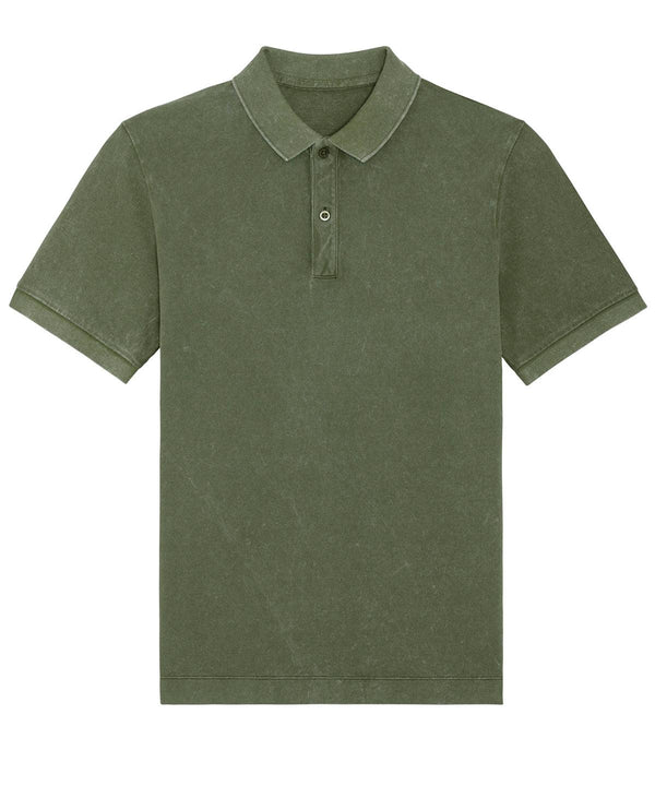Garment Dyed Aged Khaki - Prepster Vintage unisex short sleeve polo (STPU335) Polos Stanley/Stella Exclusives, New For 2021, New In Autumn Winter, New In Mid Year, Organic & Conscious, Polos & Casual, Stanley/ Stella Schoolwear Centres