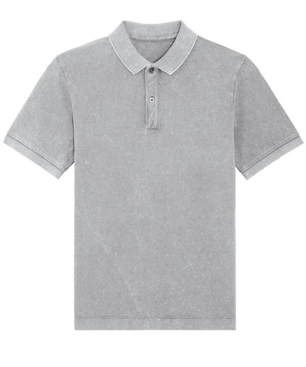 Garment Dyed Aged Light Grey - Prepster Vintage unisex short sleeve polo (STPU335) Polos Stanley/Stella Exclusives, New For 2021, New In Autumn Winter, New In Mid Year, Organic & Conscious, Polos & Casual, Stanley/ Stella Schoolwear Centres