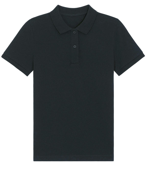 Black - Stella Elliser women's fitted piqué short sleeve polo (STPW333) Polos Stanley/Stella Exclusives, New For 2021, New In Autumn Winter, New In Mid Year, Organic & Conscious, Polos & Casual, Raladeal - Stanley Stella, Stanley/ Stella, Women's Fashion Schoolwear Centres