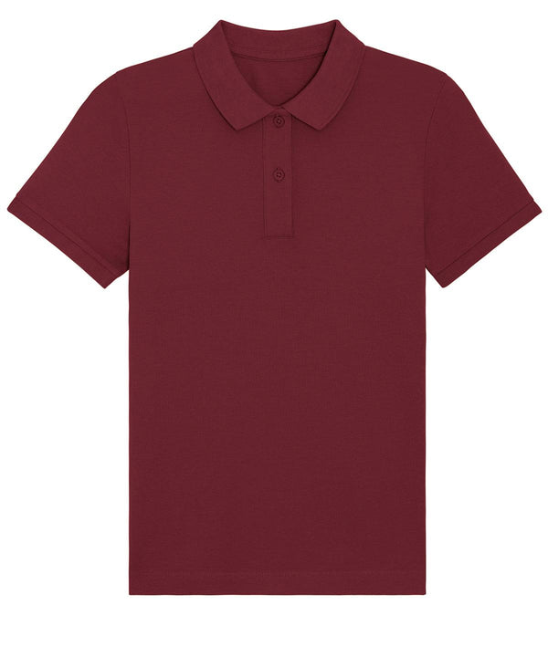 Burgundy - Stella Elliser women's fitted piqué short sleeve polo (STPW333) Polos Stanley/Stella Exclusives, New For 2021, New In Autumn Winter, New In Mid Year, Organic & Conscious, Polos & Casual, Raladeal - Stanley Stella, Stanley/ Stella, Women's Fashion Schoolwear Centres