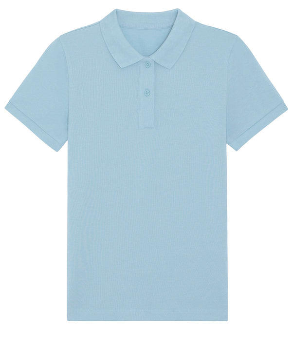 Sky Blue - Stella Elliser women's fitted piqué short sleeve polo (STPW333) Polos Stanley/Stella Exclusives, New For 2021, New In Autumn Winter, New In Mid Year, Organic & Conscious, Polos & Casual, Raladeal - Stanley Stella, Stanley/ Stella, Women's Fashion Schoolwear Centres
