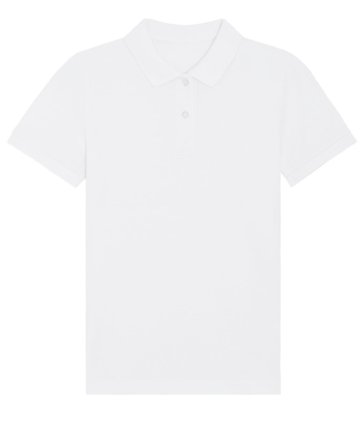 White - Stella Elliser women's fitted piqué short sleeve polo (STPW333) Polos Stanley/Stella Exclusives, New For 2021, New In Autumn Winter, New In Mid Year, Organic & Conscious, Polos & Casual, Raladeal - Stanley Stella, Stanley/ Stella, Women's Fashion Schoolwear Centres