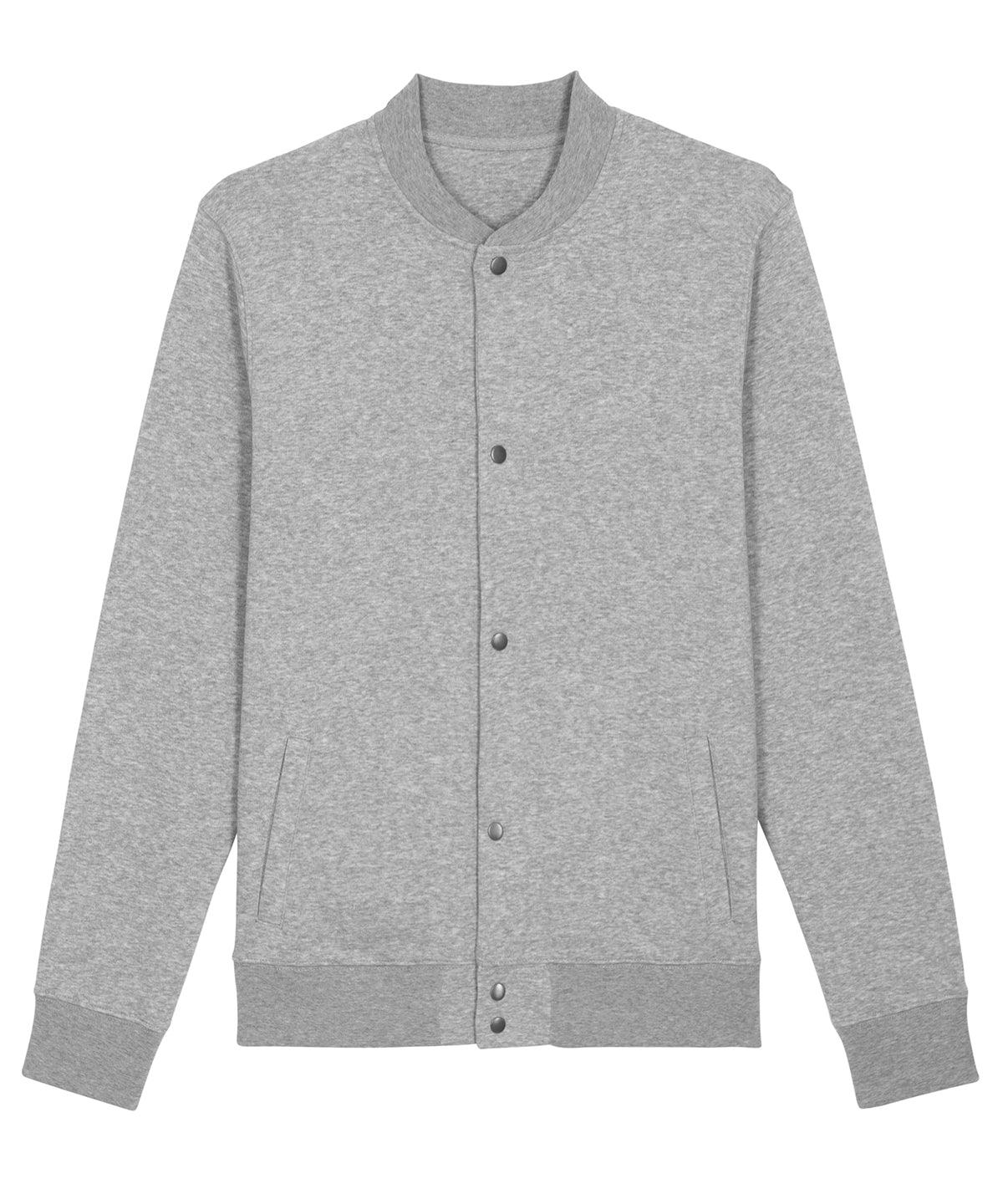 Heather Grey - Bounder unisex bomber sweashirt (STSU806) Cardigans Stanley/Stella Exclusives, New For 2021, New In Autumn Winter, New In Mid Year, Organic & Conscious, Stanley/ Stella, Sweatshirts Schoolwear Centres