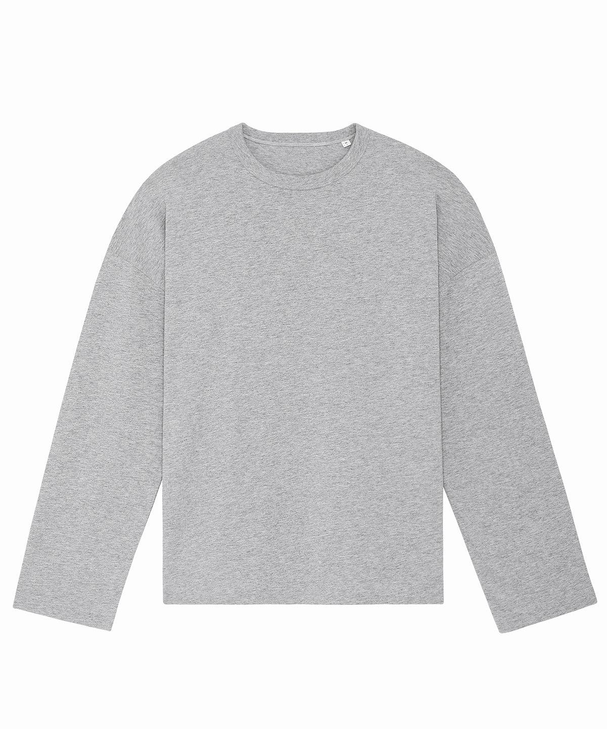 Heather Grey - Triber oversized long sleeve t-shirt (STTU790) T-Shirts Stanley/Stella Exclusives, Home Comforts, New Colours For 2022, New For 2021, New In Autumn Winter, New In Mid Year, Organic & Conscious, Oversized, Stanley/ Stella, T-Shirts & Vests Schoolwear Centres