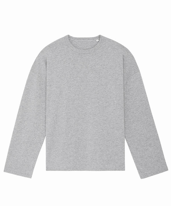 Heather Grey - Triber oversized long sleeve t-shirt (STTU790) T-Shirts Stanley/Stella Exclusives, Home Comforts, New Colours For 2022, New For 2021, New In Autumn Winter, New In Mid Year, Organic & Conscious, Oversized, Stanley/ Stella, T-Shirts & Vests Schoolwear Centres