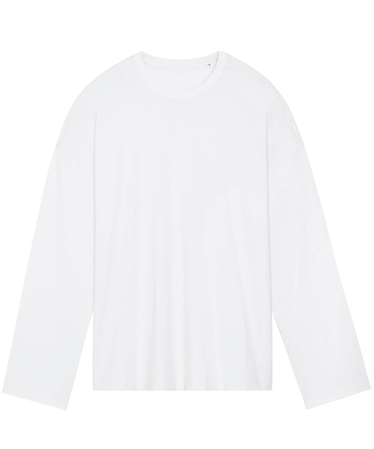 White - Triber oversized long sleeve t-shirt (STTU790) T-Shirts Stanley/Stella Exclusives, Home Comforts, New Colours For 2022, New For 2021, New In Autumn Winter, New In Mid Year, Organic & Conscious, Oversized, Stanley/ Stella, T-Shirts & Vests Schoolwear Centres