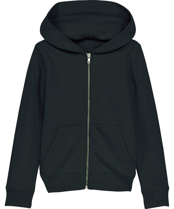 Black - Mini Runner kids brushed zip-through sweatshirt (STSK912) Hoodies Stanley/Stella Exclusives, Hoodies, New Styles For 2022, Organic & Conscious Schoolwear Centres