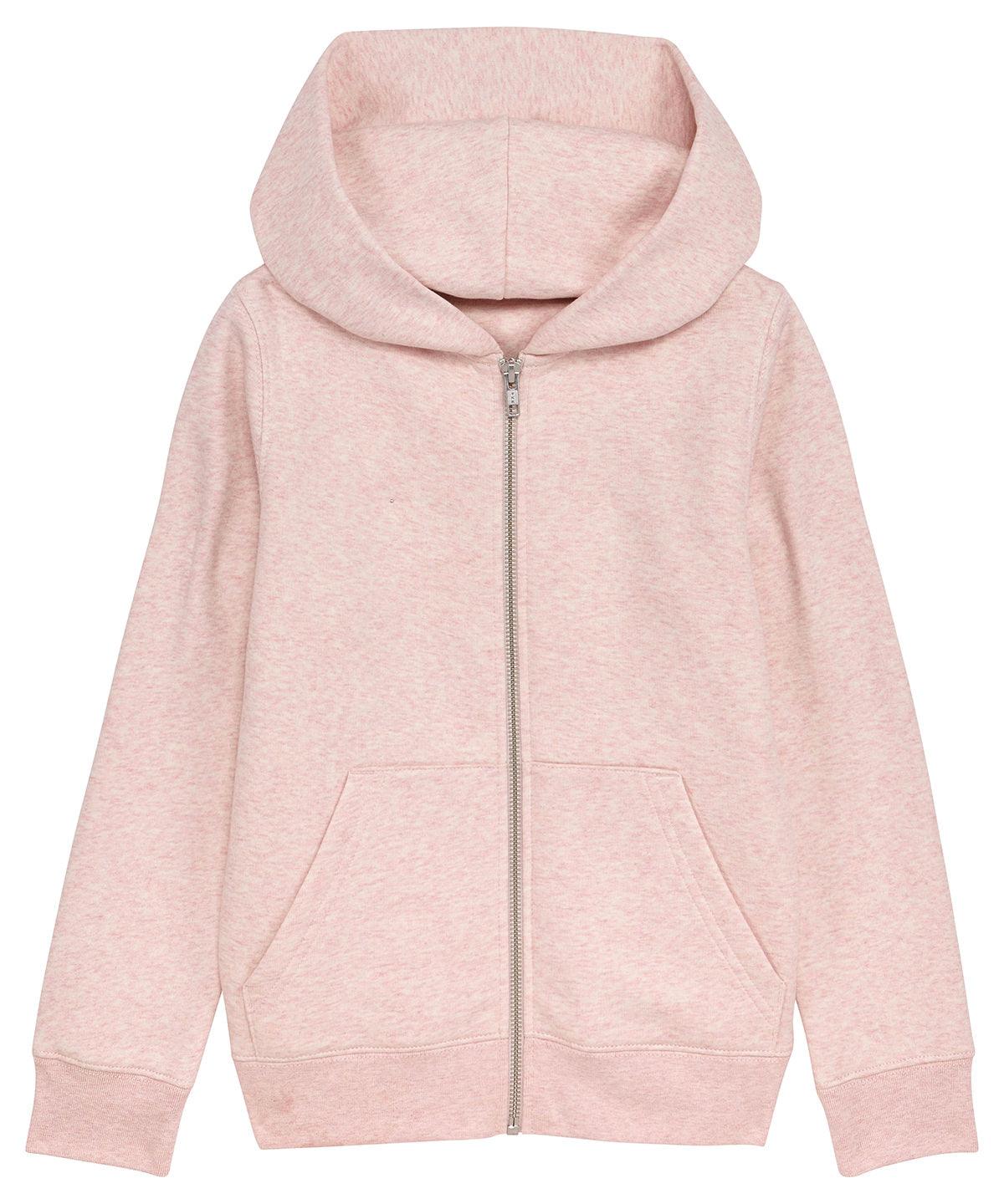 Cream Heather Pink - Mini Runner kids brushed zip-through sweatshirt (STSK912) Hoodies Stanley/Stella Exclusives, Hoodies, New Styles For 2022, Organic & Conscious Schoolwear Centres