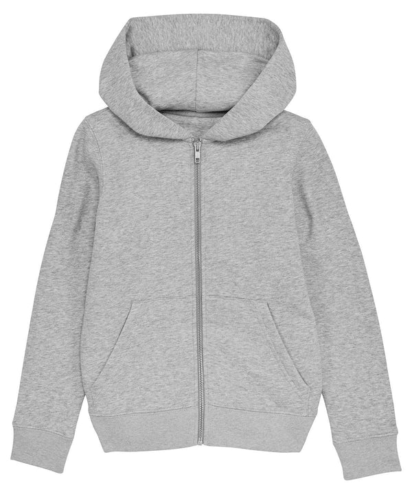 Heather Grey - Mini Runner kids brushed zip-through sweatshirt (STSK912) Hoodies Stanley/Stella Exclusives, Hoodies, New Styles For 2022, Organic & Conscious Schoolwear Centres