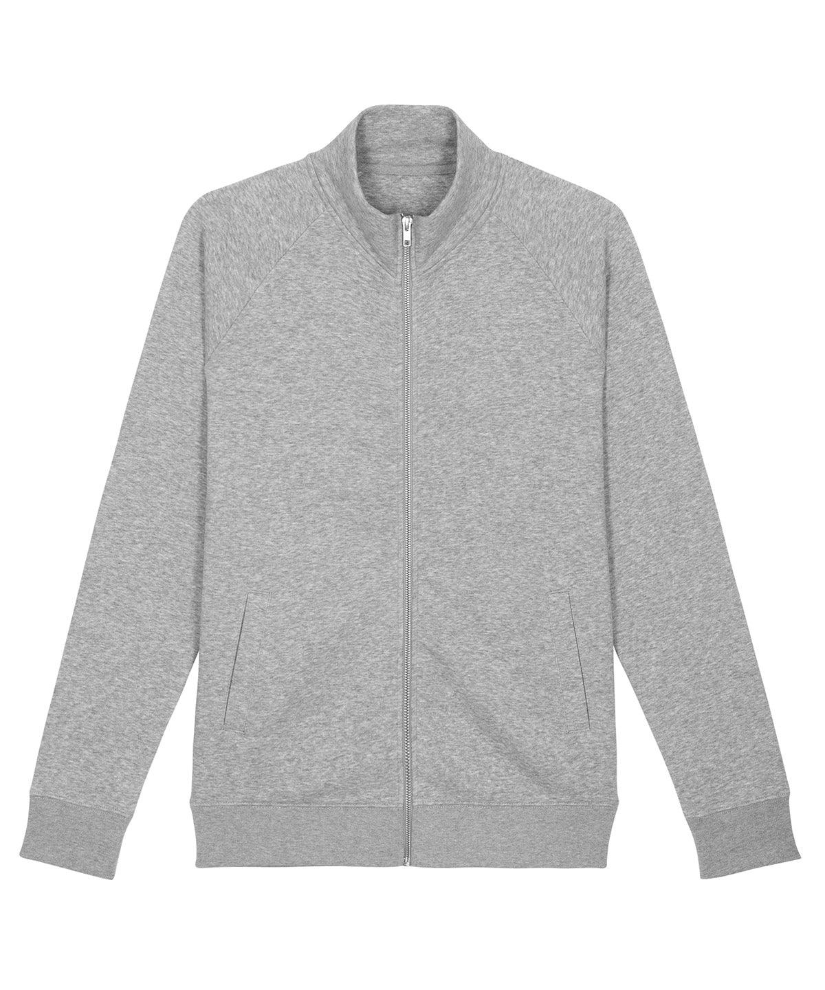 Heather Grey - Stanley Trailer men's brushed zip-through sweatshirt (STSM612) Sweatshirts Stanley/Stella Exclusives, New Styles For 2022, Organic & Conscious, Stanley/ Stella Schoolwear Centres