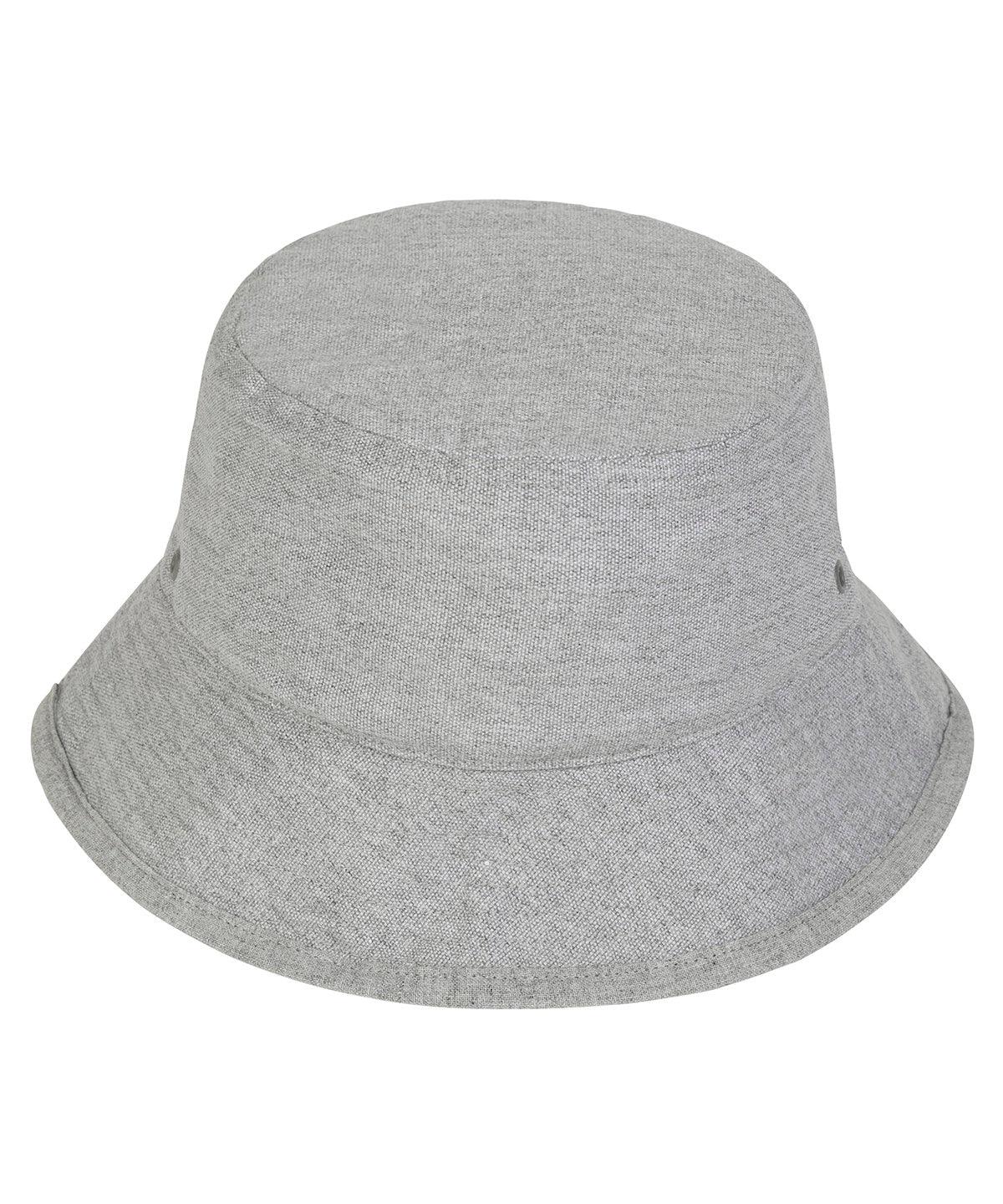 Heather Grey - Bucket hat with metal eyelets (STAU893) Hats Stanley/Stella Exclusives, Headwear, New Styles For 2022, Organic & Conscious, Stanley/ Stella Schoolwear Centres