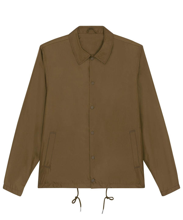 British Khaki - Coacher casual jacket (STJU833) Jackets Stanley/Stella Exclusives, Festival, Jackets & Coats, New Styles For 2022, Organic & Conscious, Stanley/ Stella, Streetwear Schoolwear Centres