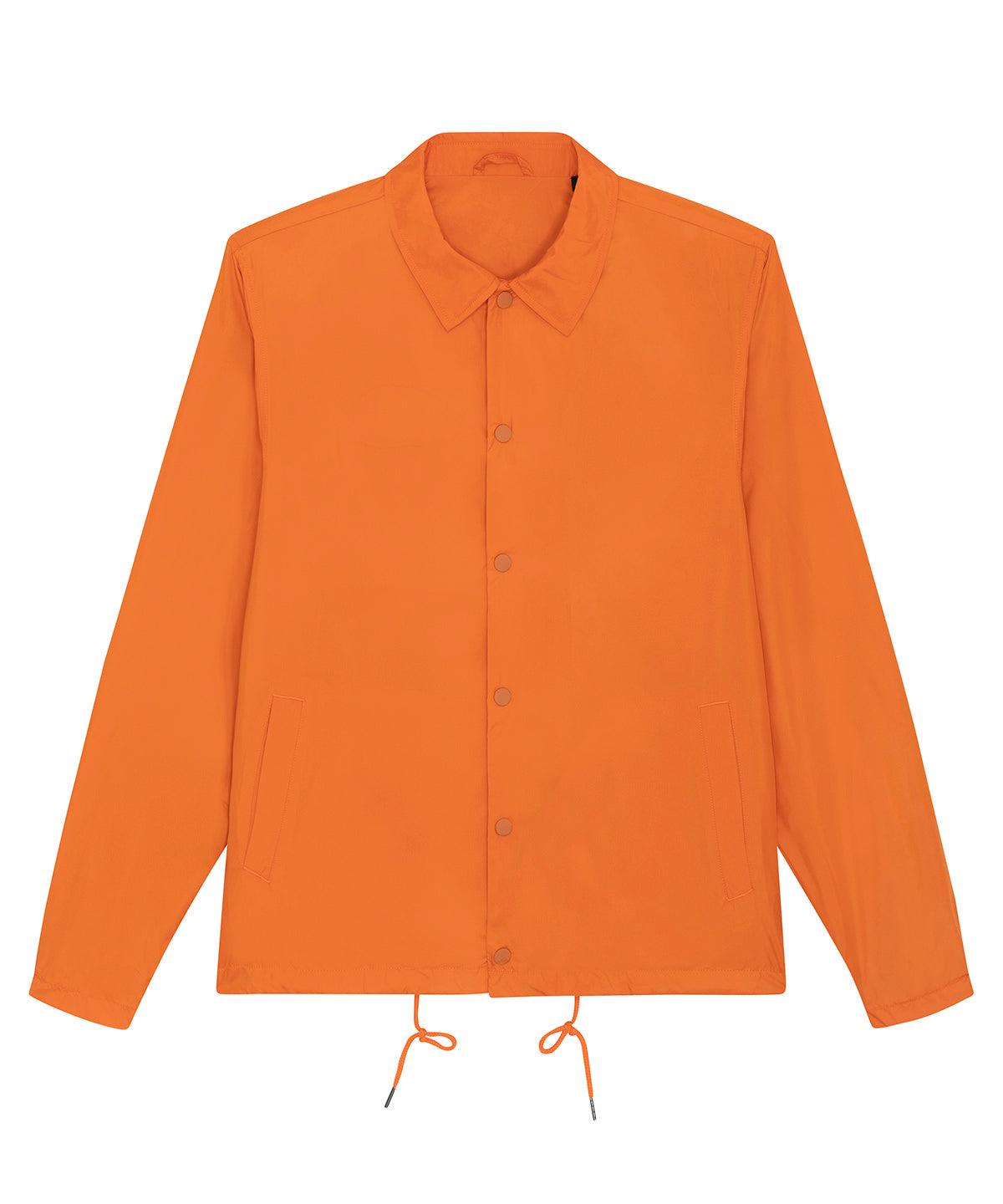 Flame Orange - Coacher casual jacket (STJU833) Jackets Stanley/Stella Exclusives, Festival, Jackets & Coats, New Styles For 2022, Organic & Conscious, Stanley/ Stella, Streetwear Schoolwear Centres