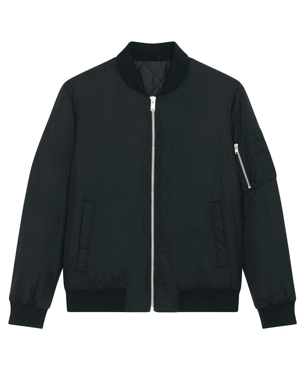Black - Bomber jacket with metal details (STJU844) Jackets Stanley/Stella Exclusives, Jackets & Coats, New Styles For 2022, Organic & Conscious, Stanley/ Stella, Streetwear Schoolwear Centres