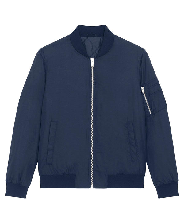 French Navy - Bomber jacket with metal details (STJU844) Jackets Stanley/Stella Exclusives, Jackets & Coats, New Styles For 2022, Organic & Conscious, Stanley/ Stella, Streetwear Schoolwear Centres