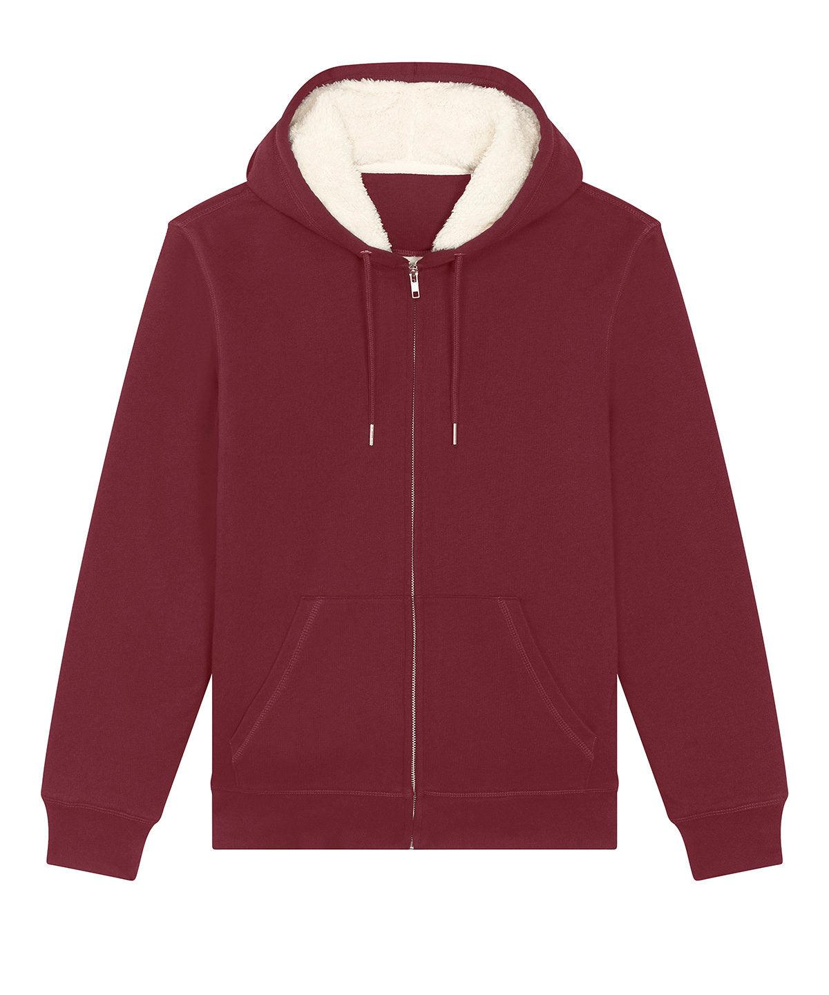 Burgundy - Unisex Hygger sherpa zip-through sweatshirt (STSU956) Hoodies Stanley/Stella Hoodies, Jackets - Fleece, New in, Organic & Conscious, Sherpas, Stanley/ Stella Schoolwear Centres