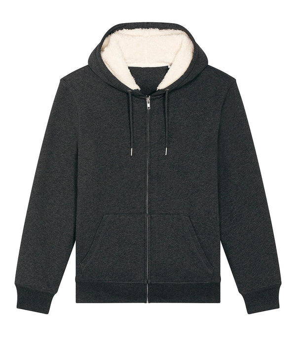 Dark Heather Grey - Unisex Hygger sherpa zip-through sweatshirt (STSU956) Hoodies Stanley/Stella Hoodies, Jackets - Fleece, New in, Organic & Conscious, Sherpas, Stanley/ Stella Schoolwear Centres