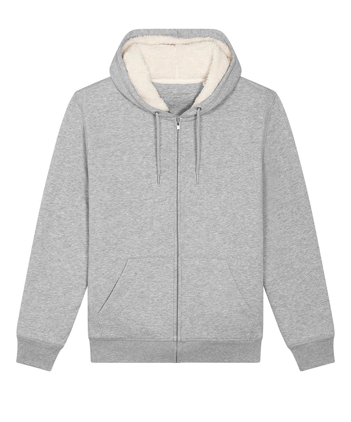 Heather Grey - Unisex Hygger sherpa zip-through sweatshirt (STSU956) Hoodies Stanley/Stella Hoodies, Jackets - Fleece, New in, Organic & Conscious, Sherpas, Stanley/ Stella Schoolwear Centres