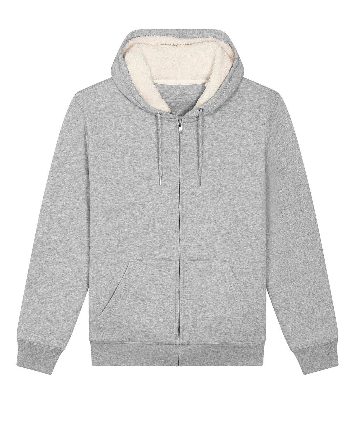 Heather Grey - Unisex Hygger sherpa zip-through sweatshirt (STSU956) Hoodies Stanley/Stella Hoodies, Jackets - Fleece, New in, Organic & Conscious, Sherpas, Stanley/ Stella Schoolwear Centres