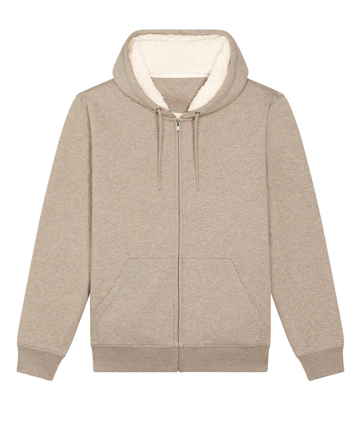 Heather Sand - Unisex Hygger sherpa zip-through sweatshirt (STSU956) Hoodies Stanley/Stella Hoodies, Jackets - Fleece, New in, Organic & Conscious, Sherpas, Stanley/ Stella Schoolwear Centres