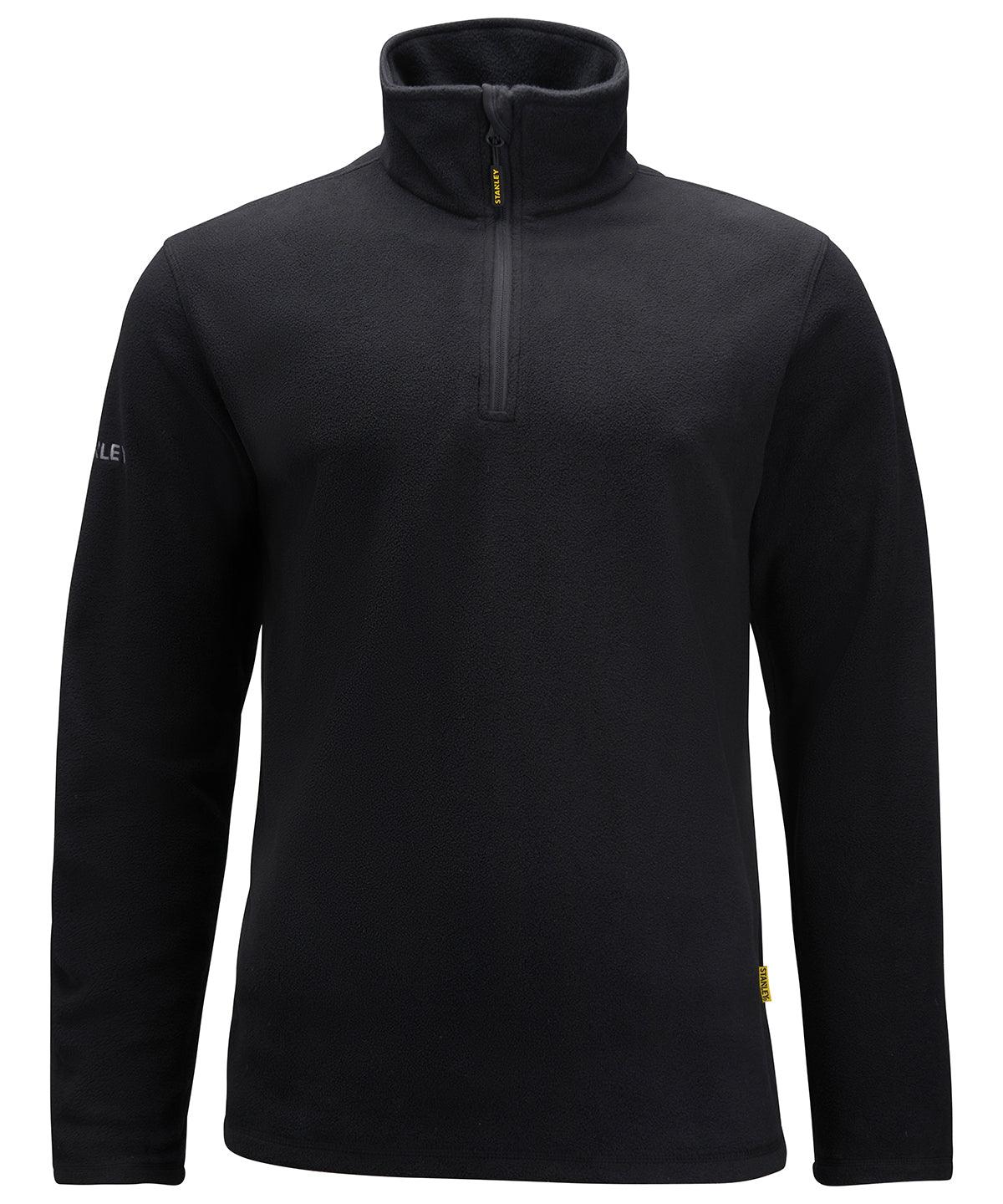 Black - Hobson 1/4 zip microfleece Jackets Stanley Workwear Exclusives, Jackets & Coats, Jackets - Fleece, Must Haves, New For 2021, New In Autumn Winter, New In Mid Year, Workwear Schoolwear Centres