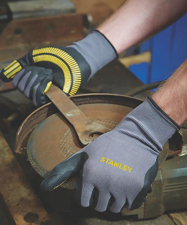 Grey/Black/Yellow - Stanley razor thread gripper gloves Gloves Stanley Workwear Exclusives, Gifting & Accessories, Must Haves, New For 2021, Workwear Schoolwear Centres