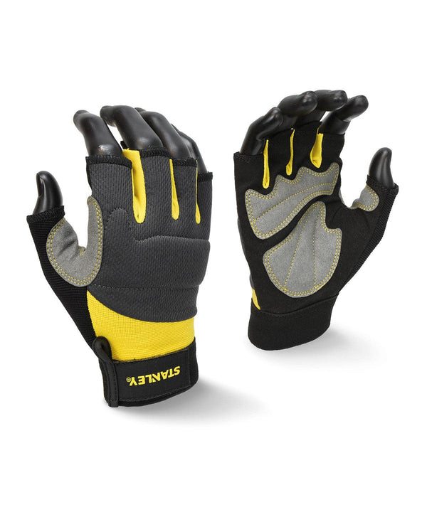 Grey/Black/Yellow - Stanley fingerless performance gloves Gloves Stanley Workwear Exclusives, Gifting & Accessories, New For 2021, Workwear Schoolwear Centres