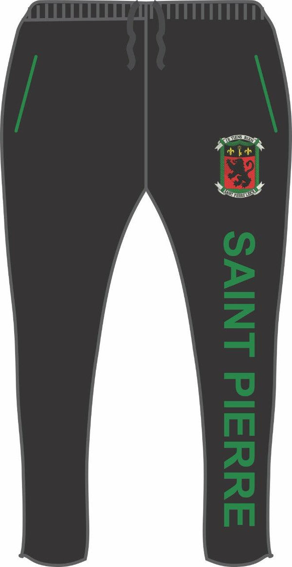 Saint Pierre School - Official New Tracksuit Bottom (Black Emerald Green) with School Logo